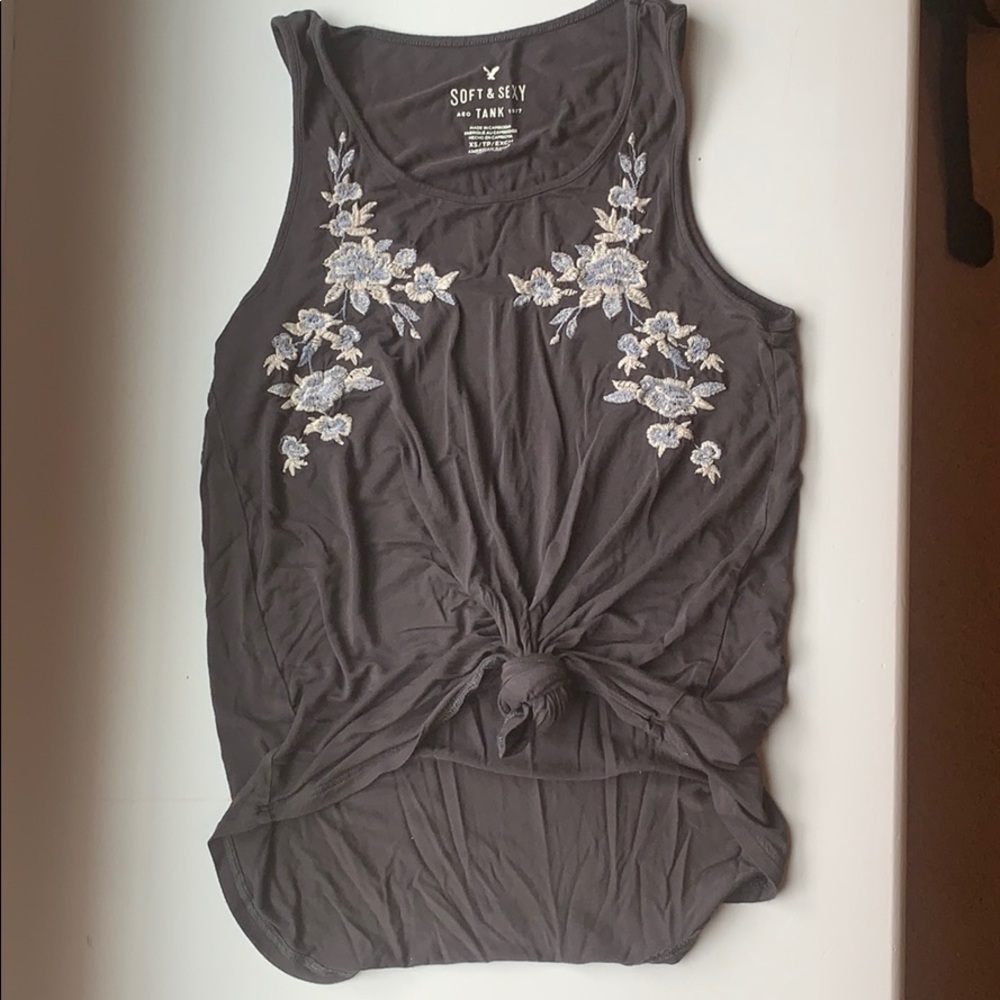 American Eagle Soft & Sexy floral embroidered tank